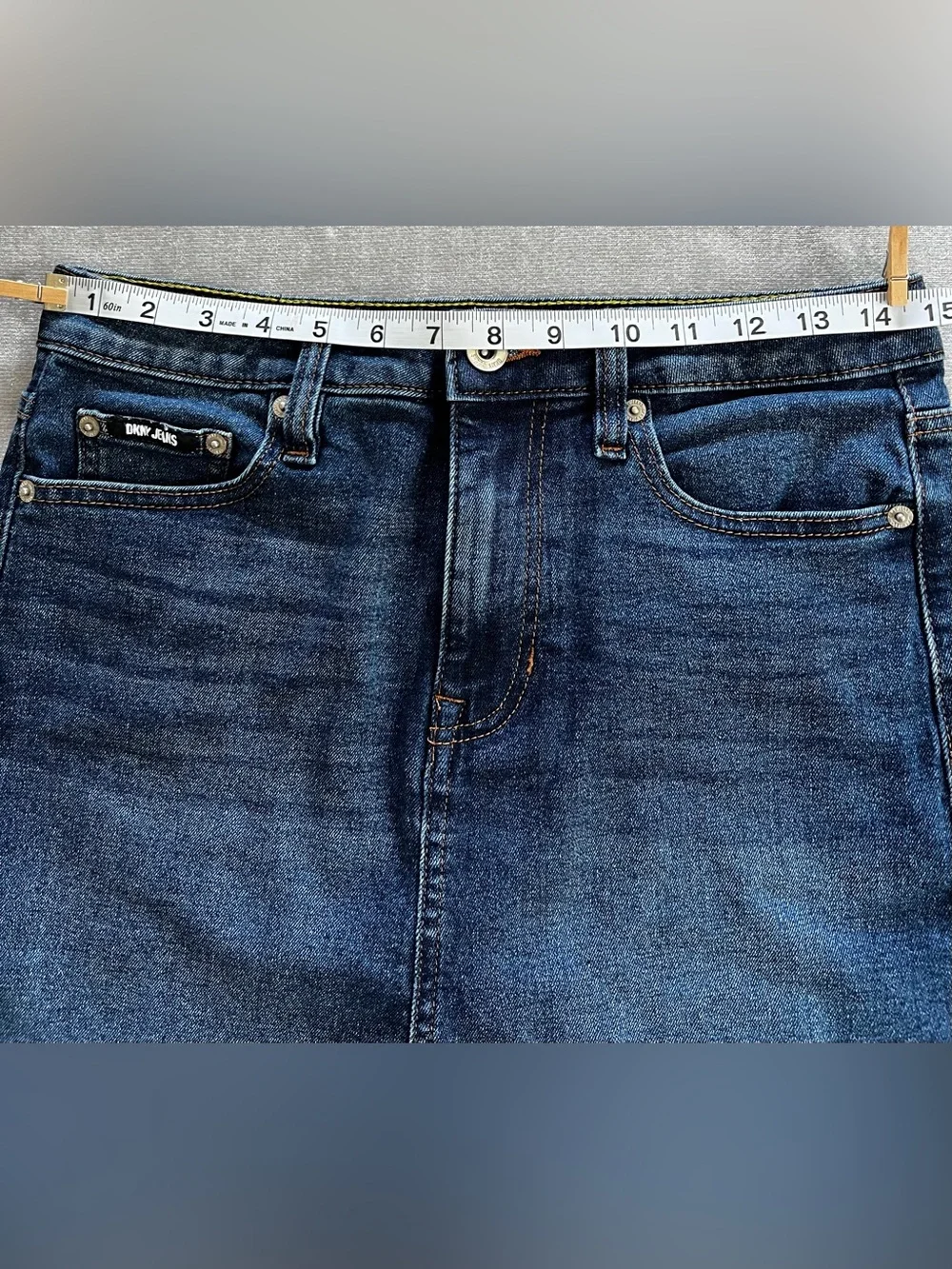 Dkny Blue Denim Mini Skirt